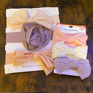 Baby Infant Hair Bows Headbands Set of 6 NEW